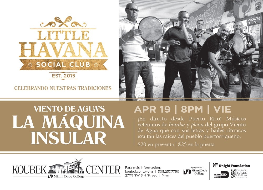 Concierto de Música Típica Puertorriqueña este viernes 19 de abril en Miami con La Máquina Insular