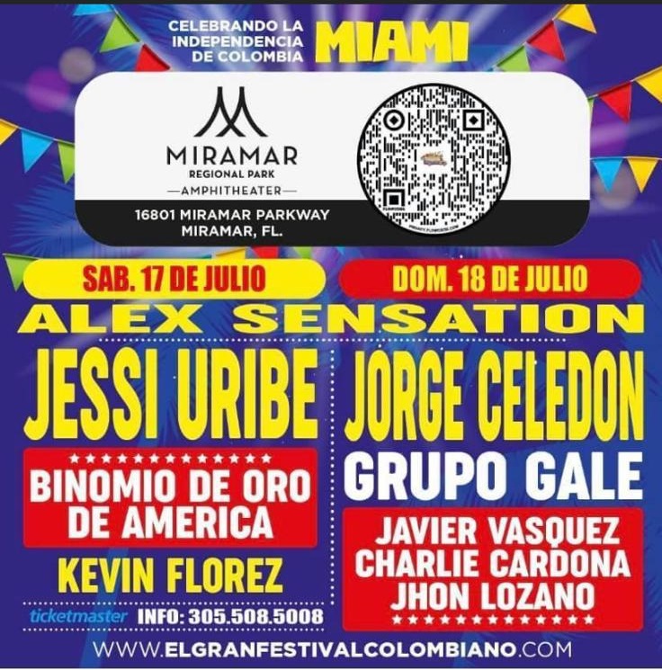 Regresa el Festival Independencia de Colombia a Miami, 17 y 18 de julio, 2021