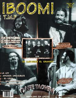 Portada de la Revista BOOM en 1997 que incluyó a Las Fabulosos Cadillacs cuando ganaron el Grammy a Mejor Album de Rock Latino ese año